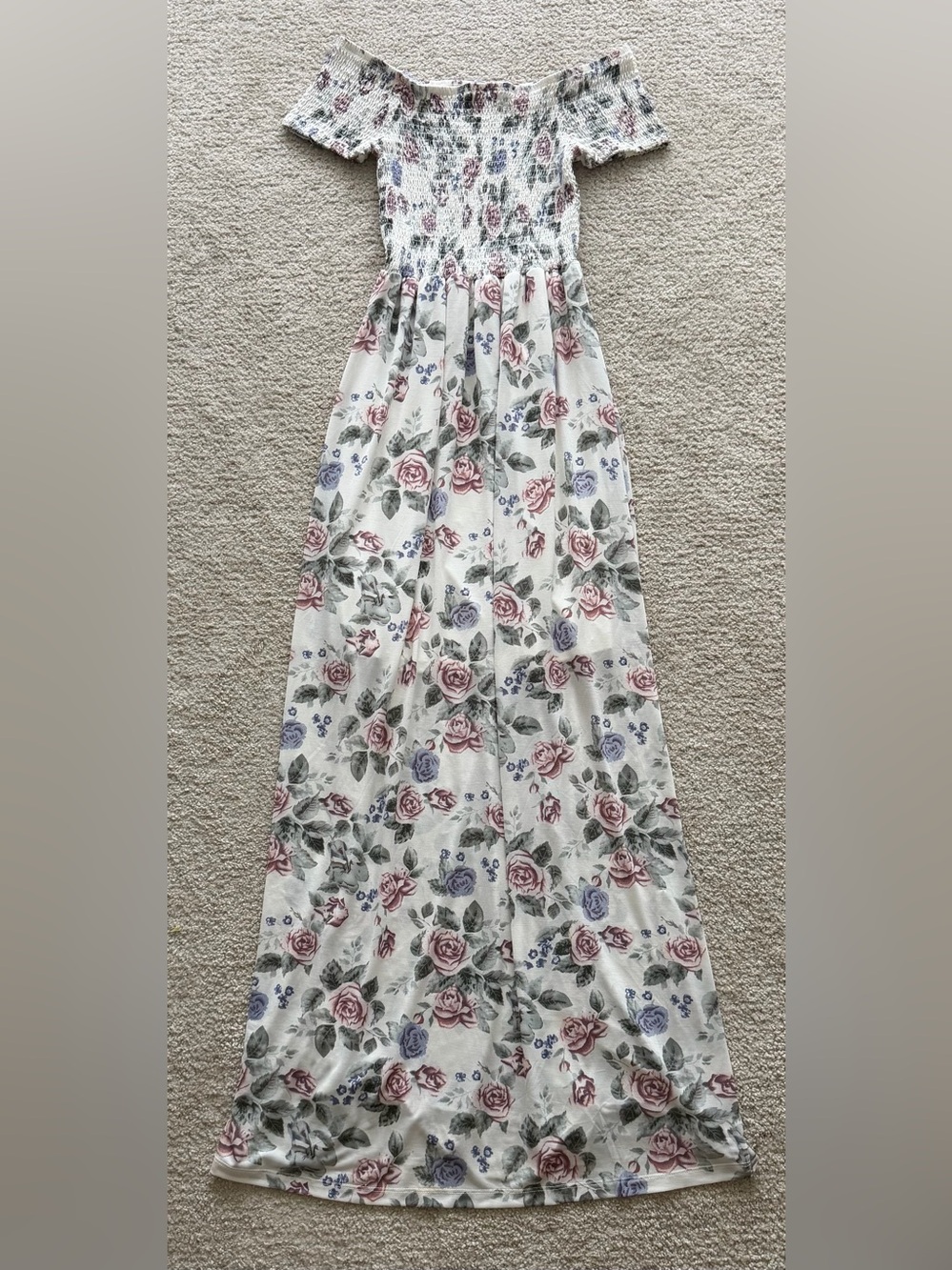 Colloseum Off-Shoulder White Floral Maxi Dress